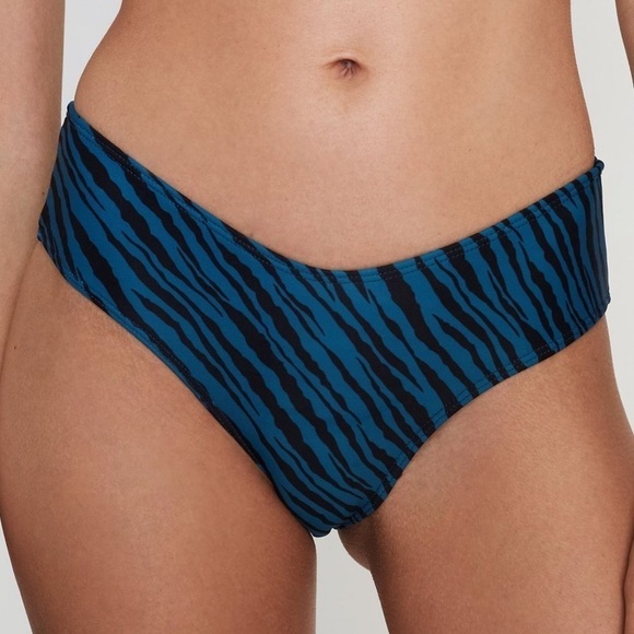 NWT Faithfull the Brand Ida High Cut Bikini Bottoms in Blance Animal Print - Picture 1 of 8
